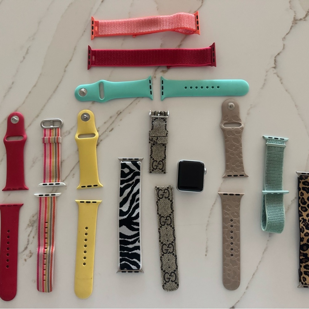 Interchangeable Apple Watch Bands with Watch Face - Multi Color Set